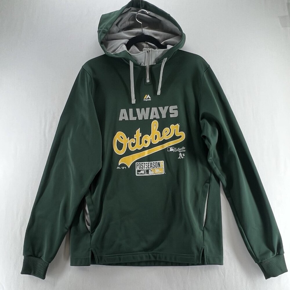 Majestic Oakland Athletics Always October Hoodie Men S Postseason Pullover Green